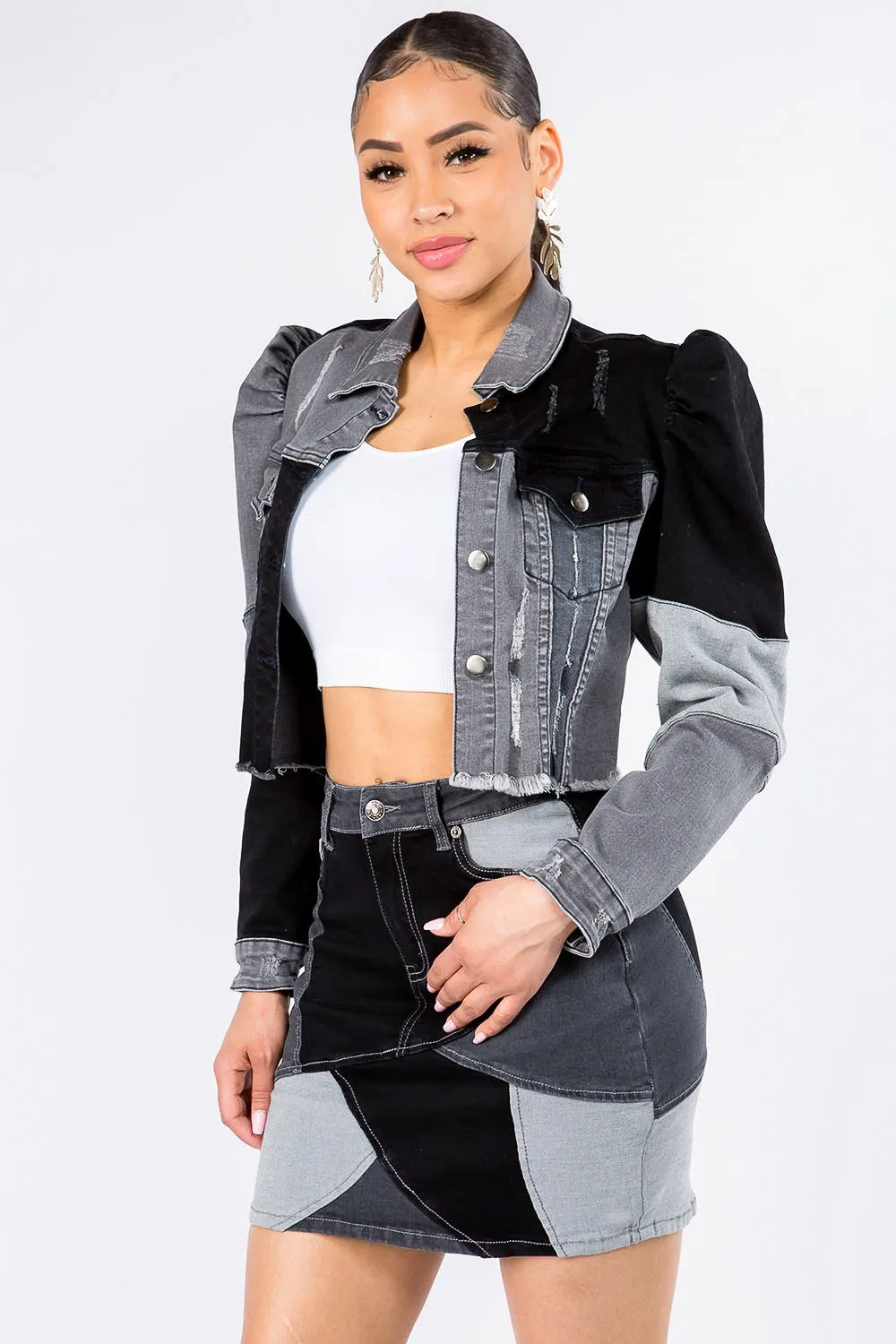 Lil’ Baddie Patchwork Denim Jacket