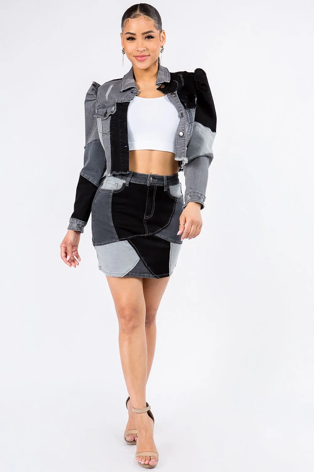 Lil’ Baddie Patchwork Denim Jacket