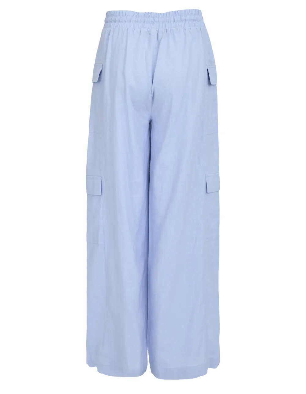 Linen High Rise Drawstring Waist Pants