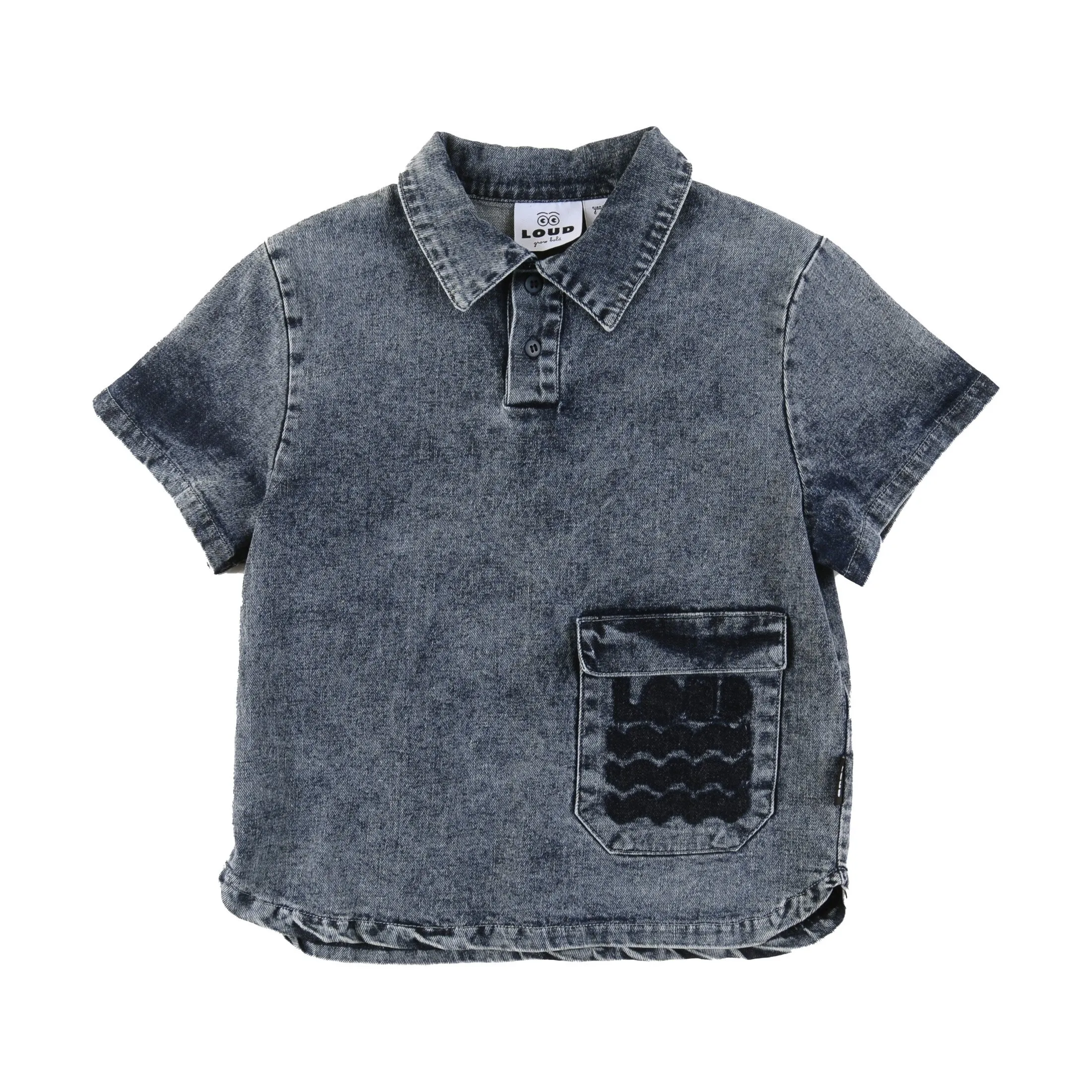 Loud Front Pocket Shirt-Mid Blue Stone Wash