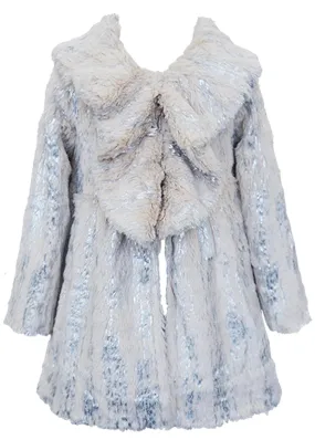 L/S metallic faux fur coat(B29228)