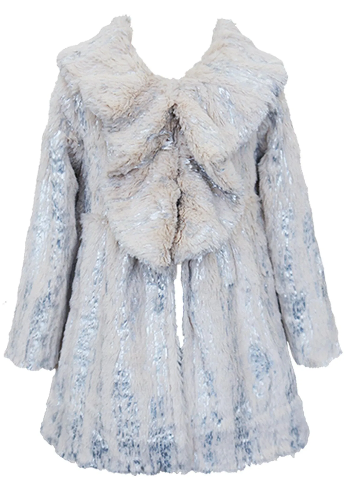 L/S metallic faux fur coat(B29228)