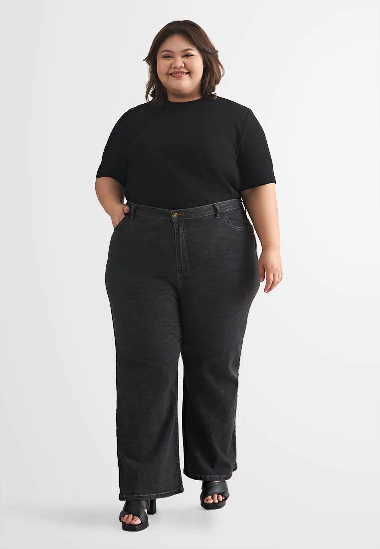 Lucie High Waist Loose Fit Straight Cut Jeans