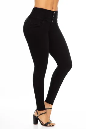 Luna Push Up Jeans - High Waisted - Black