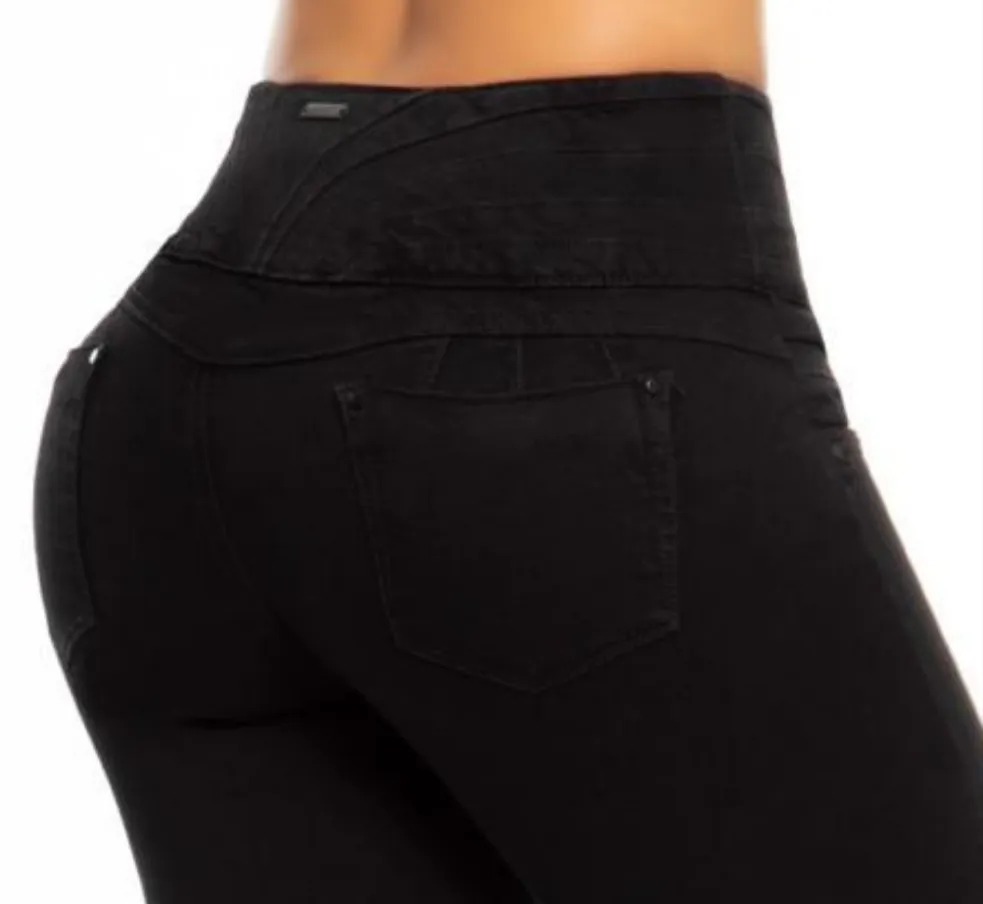 Luna Push Up Jeans - High Waisted - Black