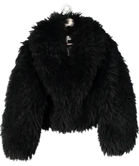M&S Black X Sienna Miller Faux-fur Collared Jacket UK 14