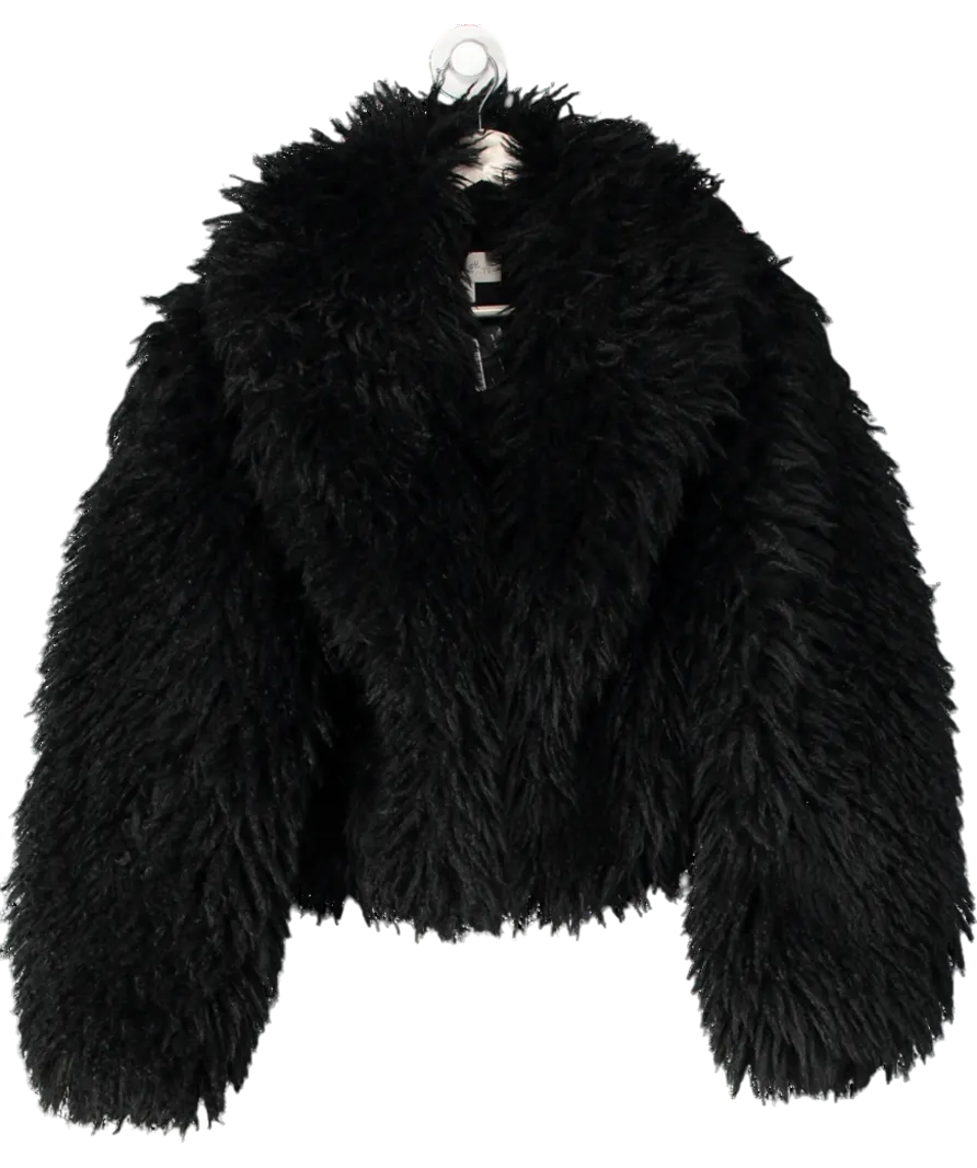 M&S Black X Sienna Miller Faux-fur Collared Jacket UK 14