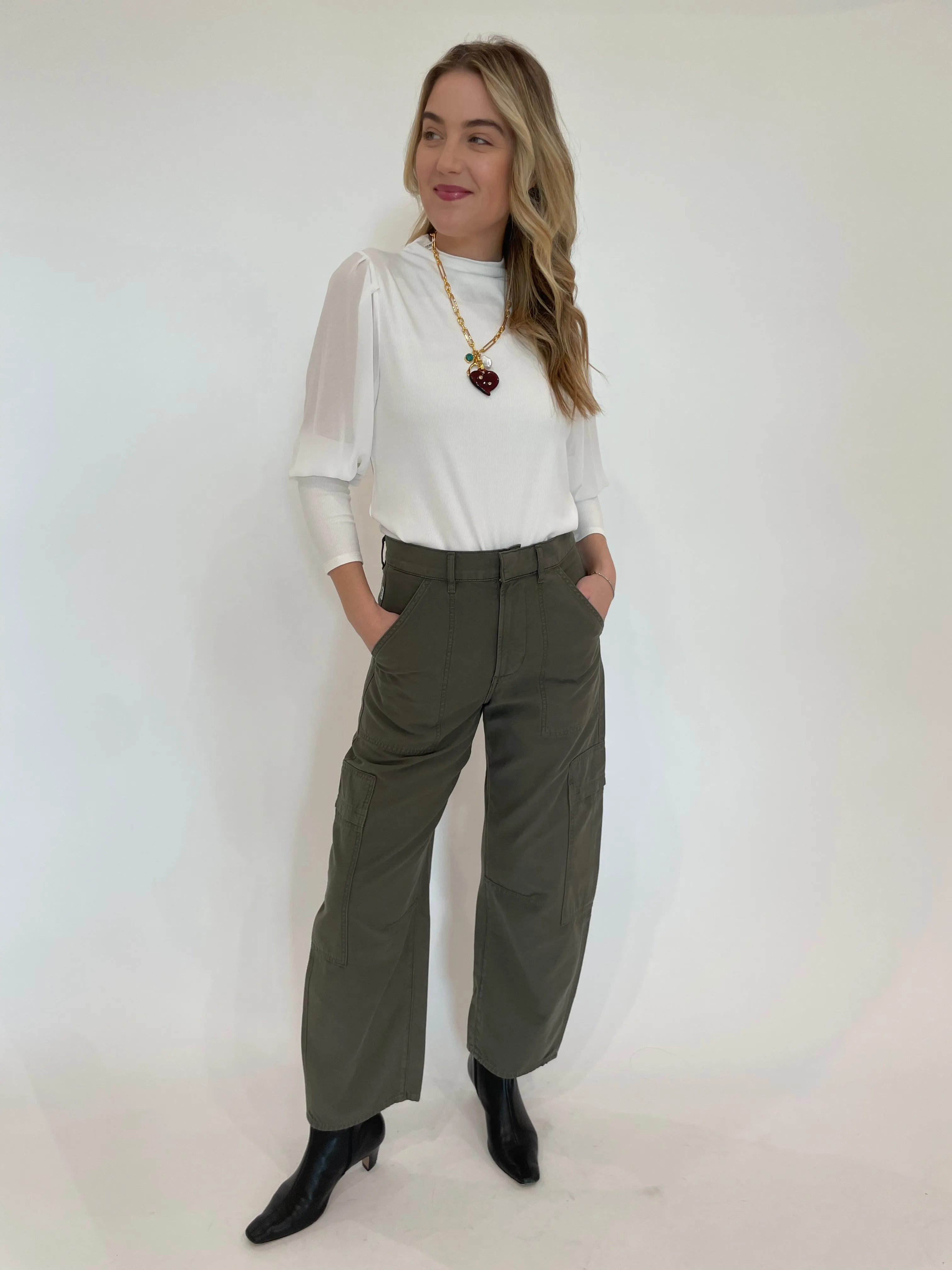 Marcelle Low Slung Easy Cargo Pants - Dogwood