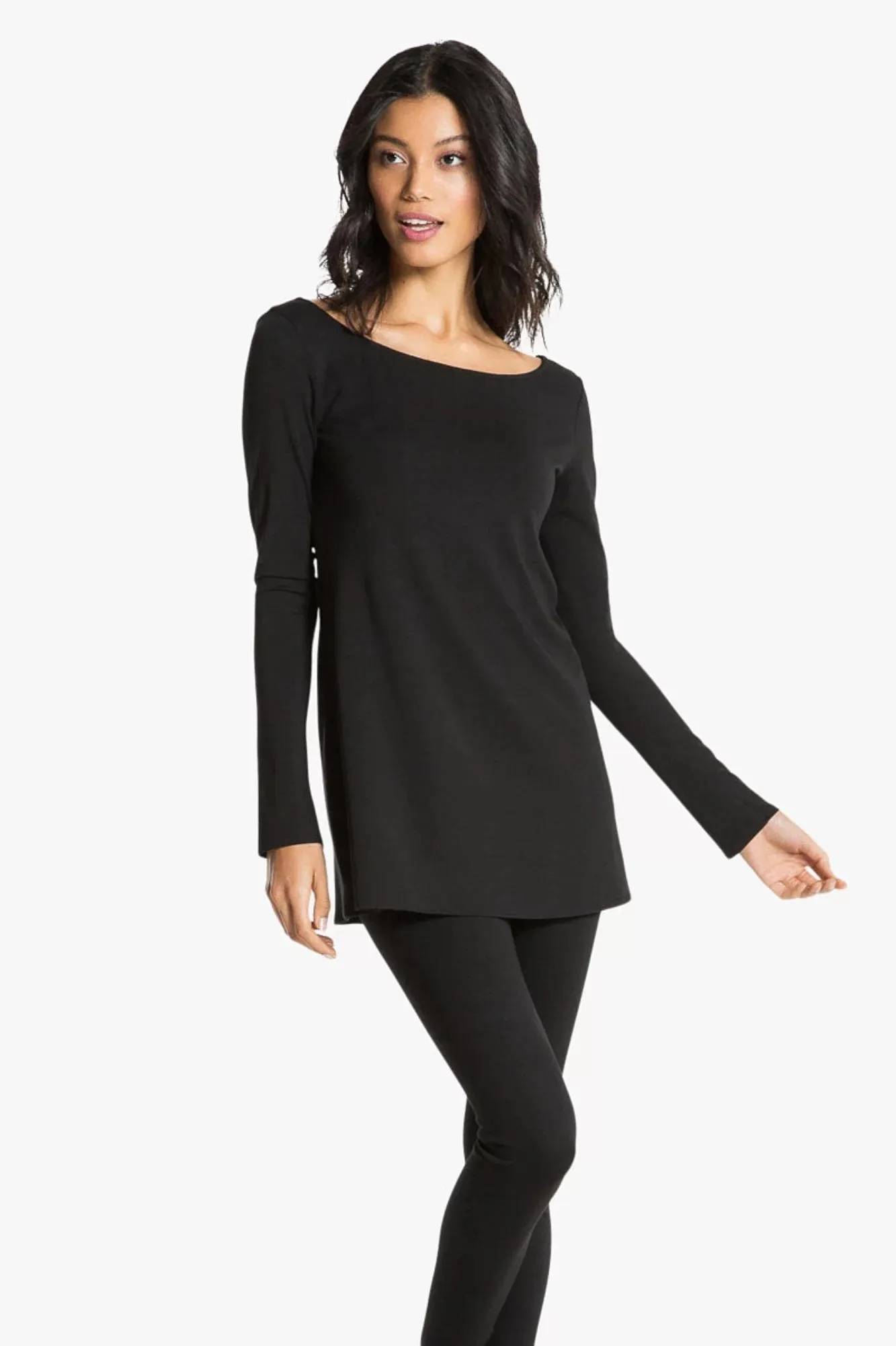 MARINA BOAT NECK TUNIC (BLACK)
