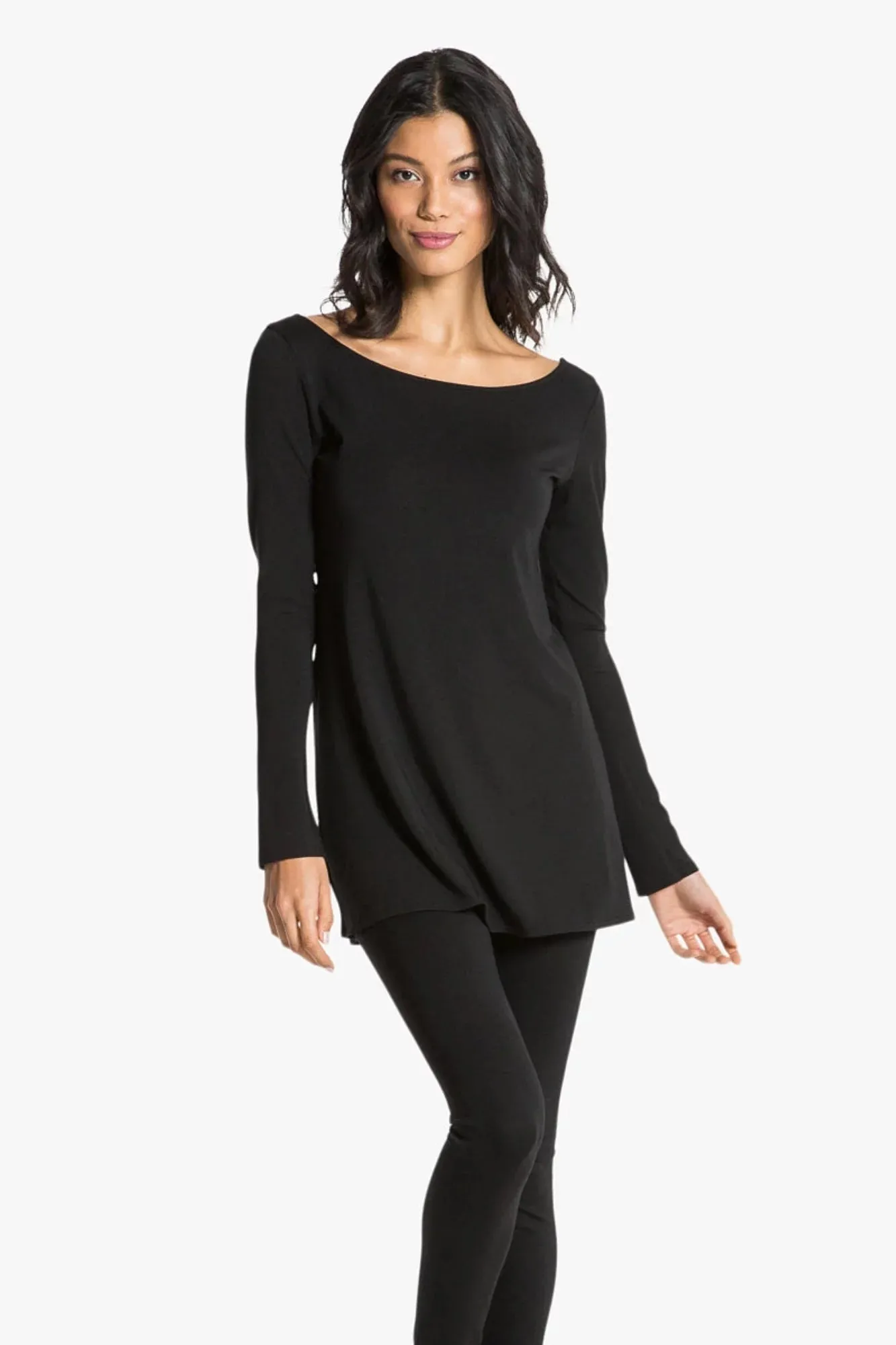 MARINA BOAT NECK TUNIC (BLACK)