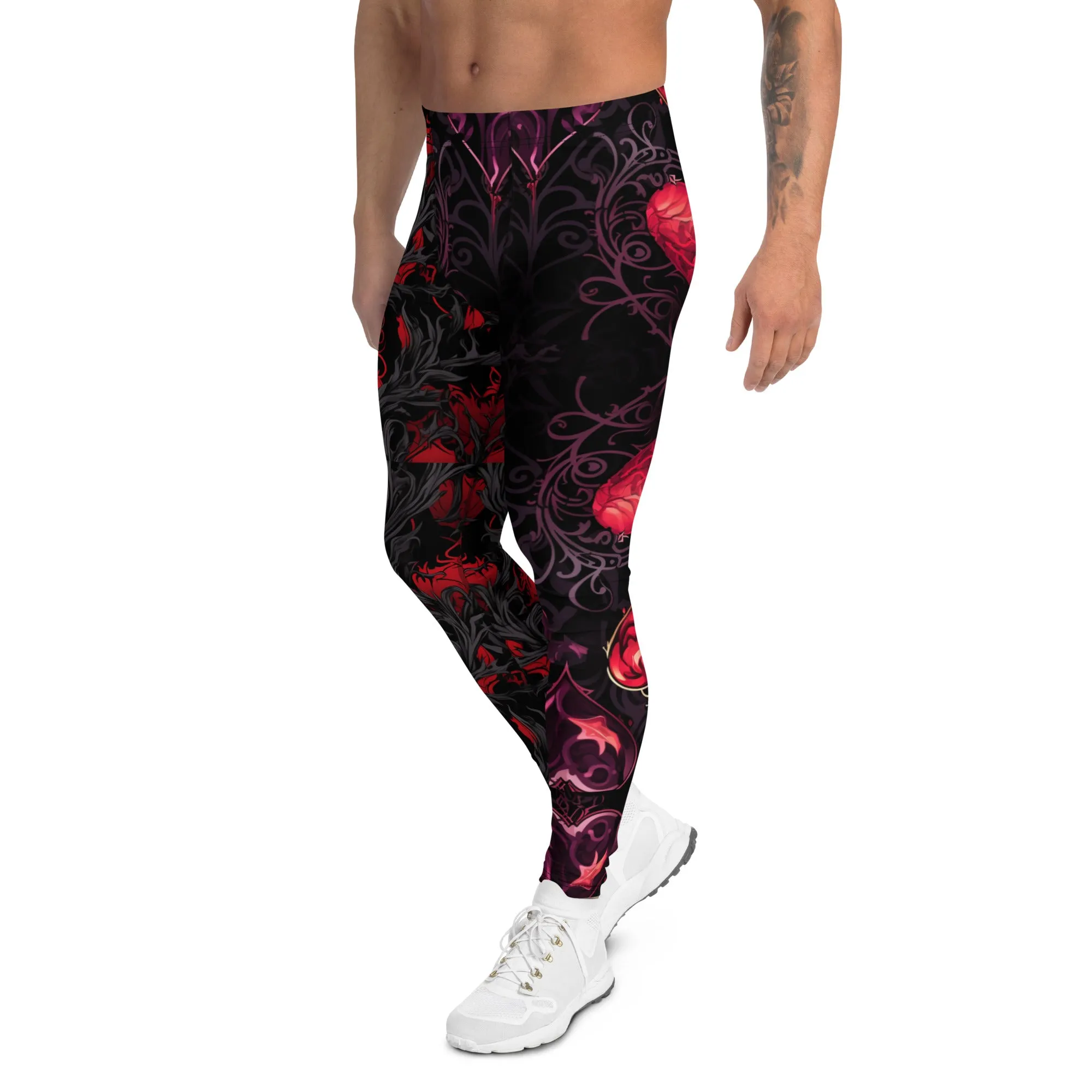Men's Leggings - Gothic, Hearts, Skulls