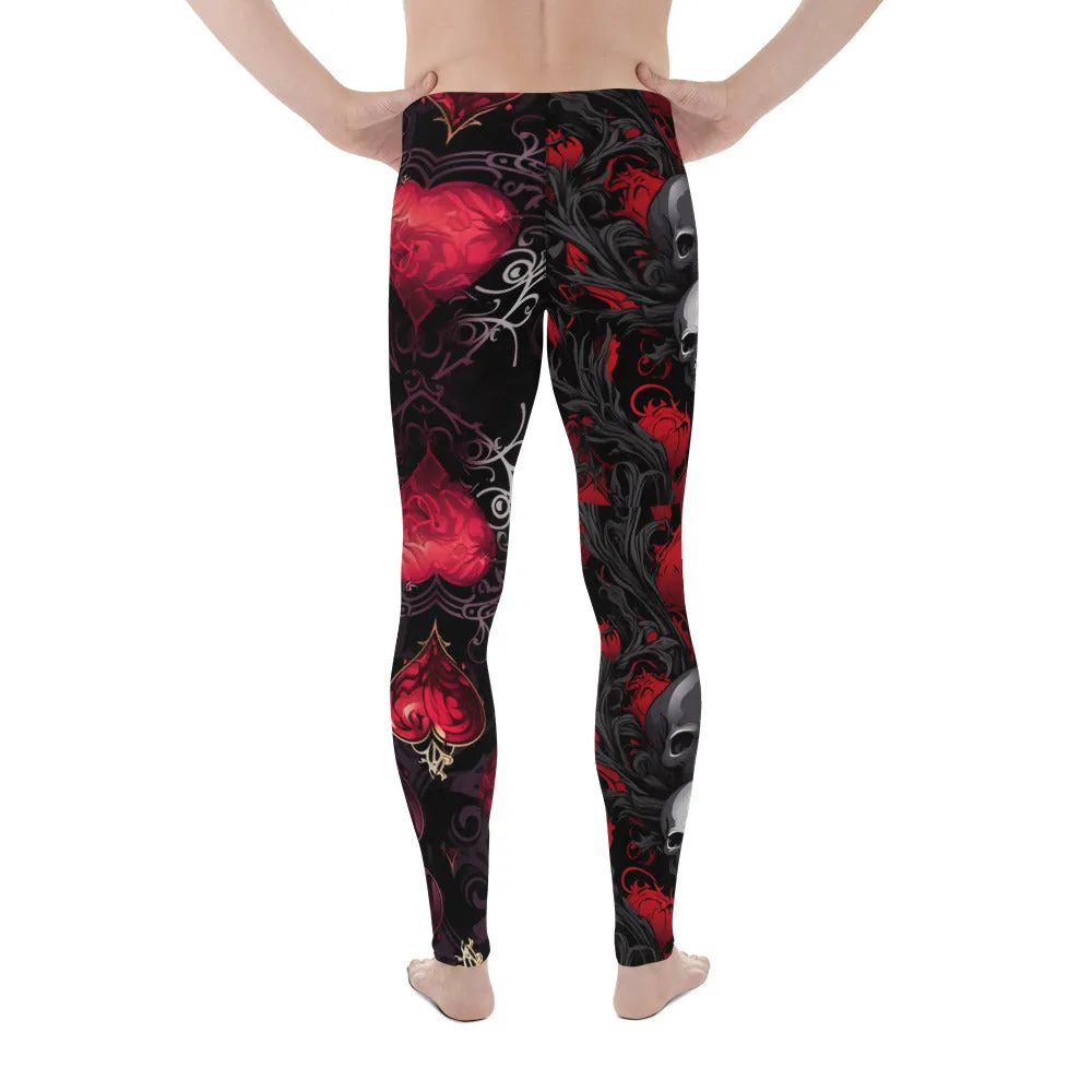 Men's Leggings - Gothic, Hearts, Skulls