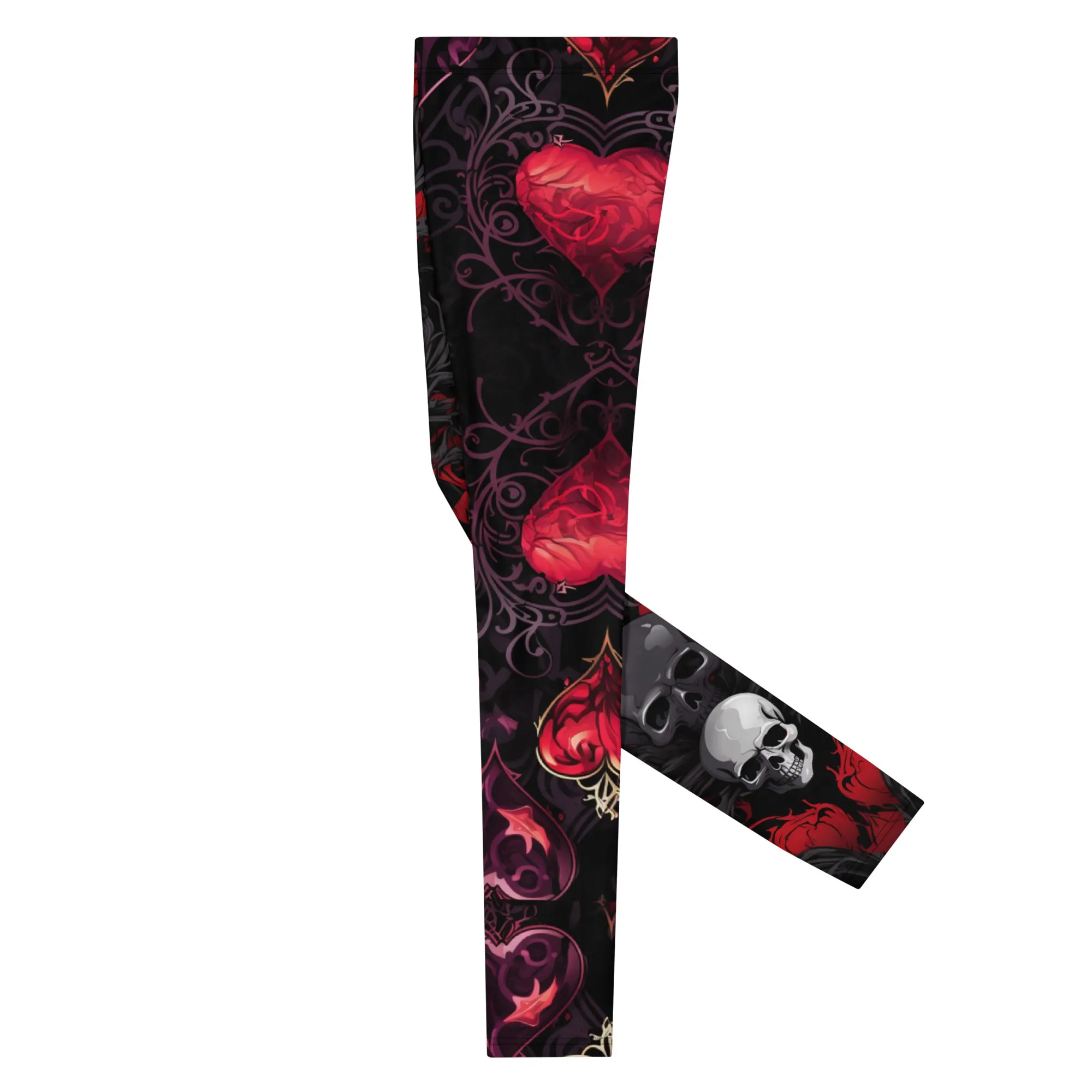 Men's Leggings - Gothic, Hearts, Skulls