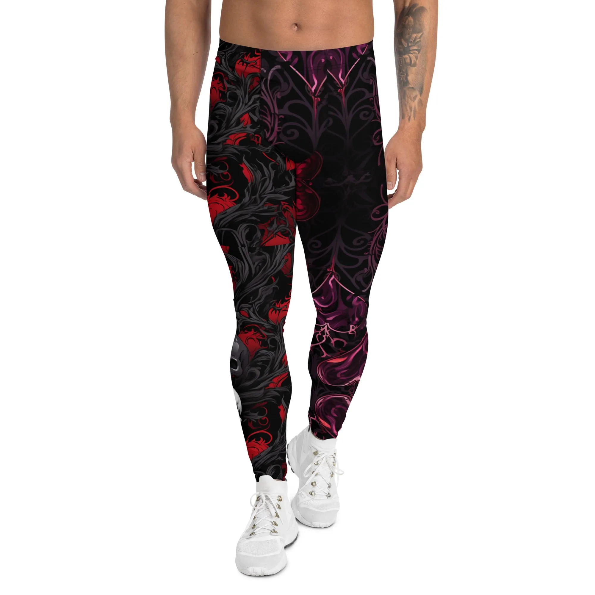 Men's Leggings - Gothic, Hearts, Skulls