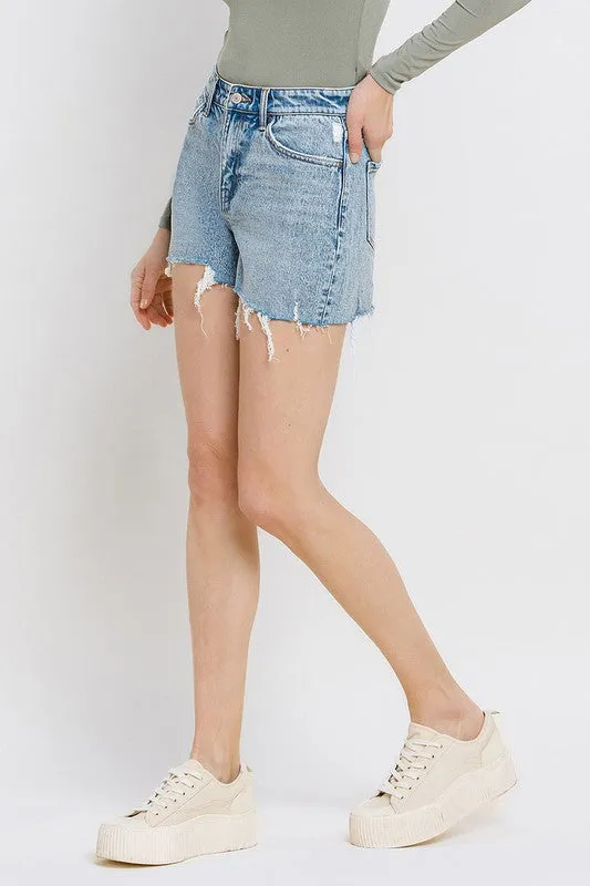 Moon Goddess Vervet High Rise Raw Hem Shorts