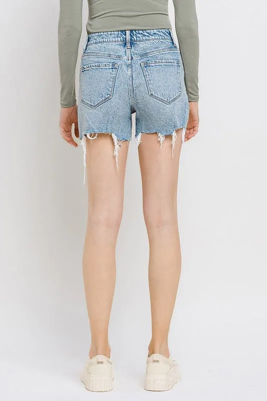 Moon Goddess Vervet High Rise Raw Hem Shorts