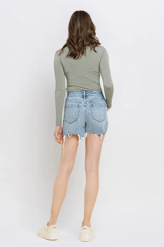 Moon Goddess Vervet High Rise Raw Hem Shorts
