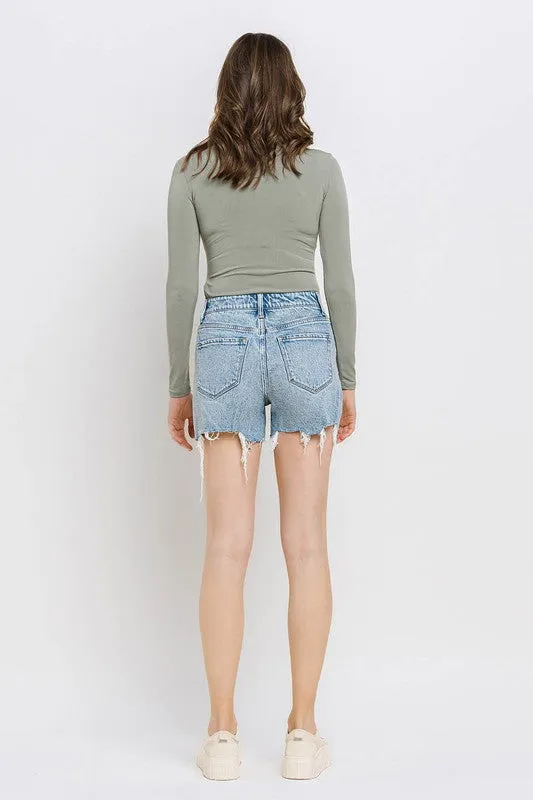 Moon Goddess Vervet High Rise Raw Hem Shorts