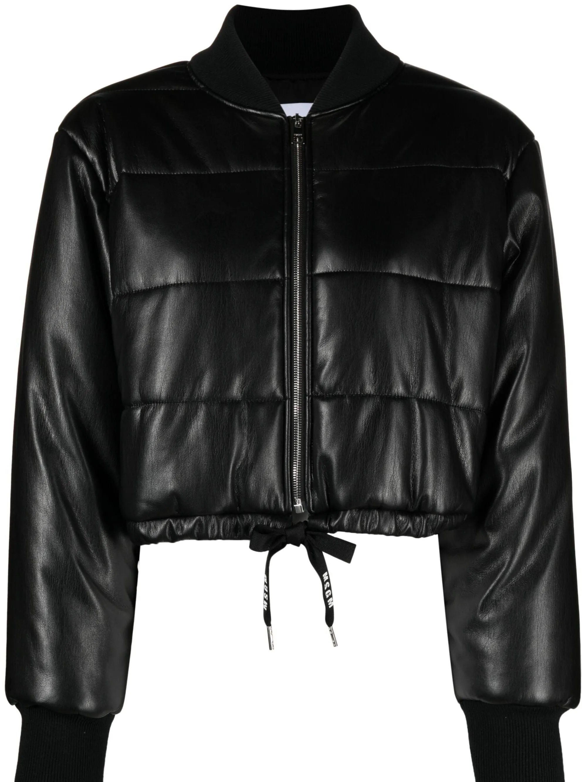 MSGM Faux-Leather Cropped Jacket