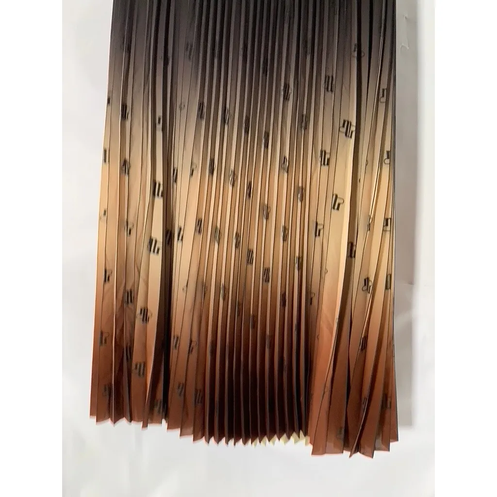 MUNTHE Women's Brown Ombre Aydence Pleated Pull-On Midi Skirt SZ S