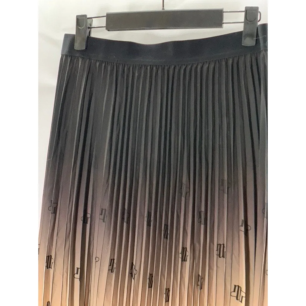 MUNTHE Women's Brown Ombre Aydence Pleated Pull-On Midi Skirt SZ S