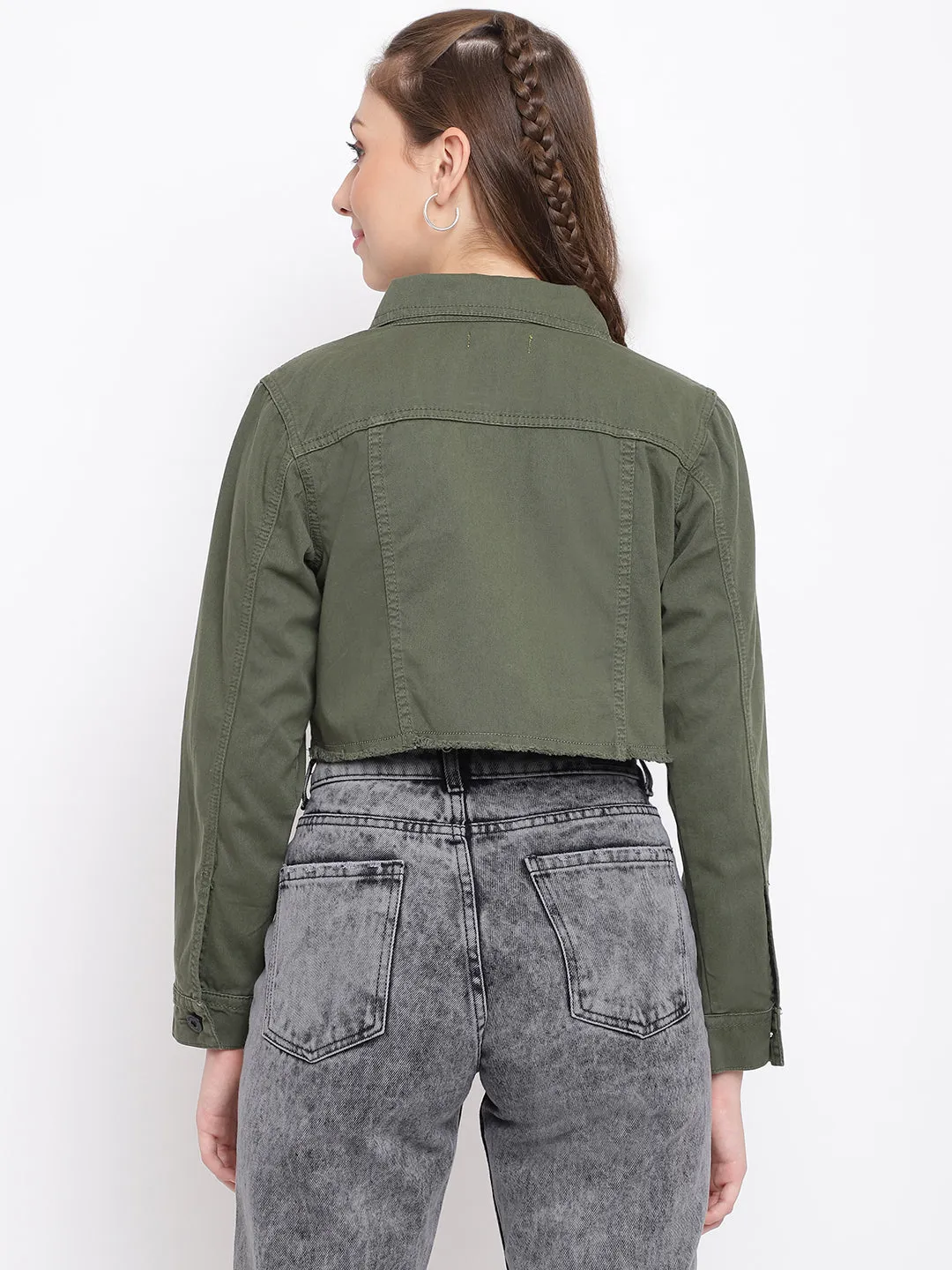 Olive Cropped Jacket