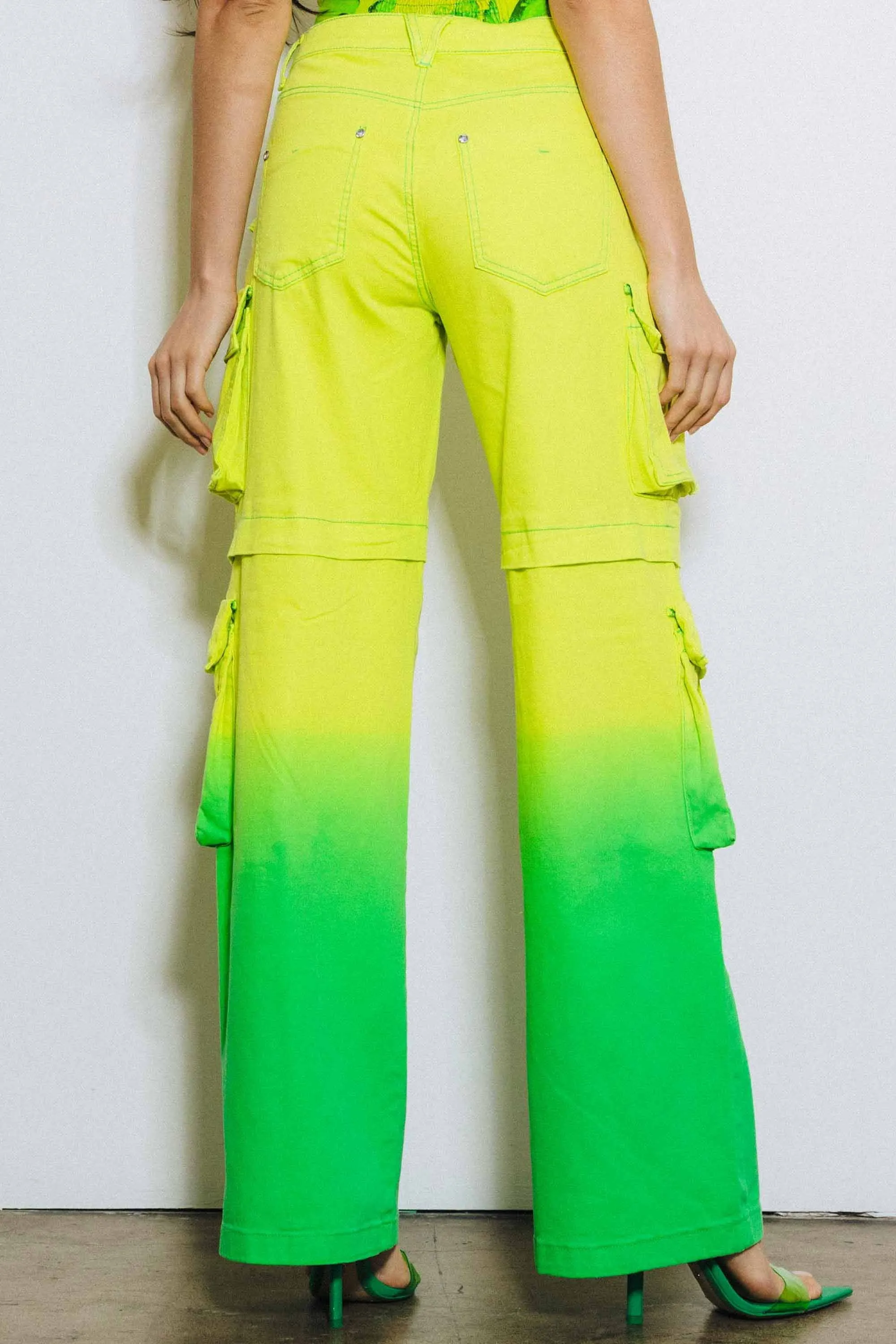 Ombre Mid Rise Cargo Pants