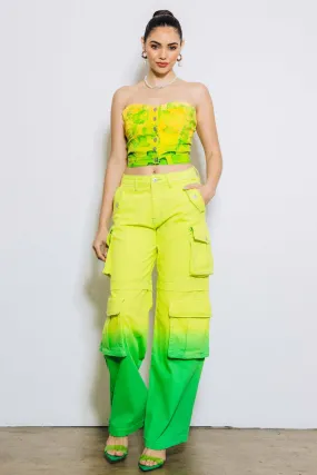 Ombre Mid Rise Cargo Pants