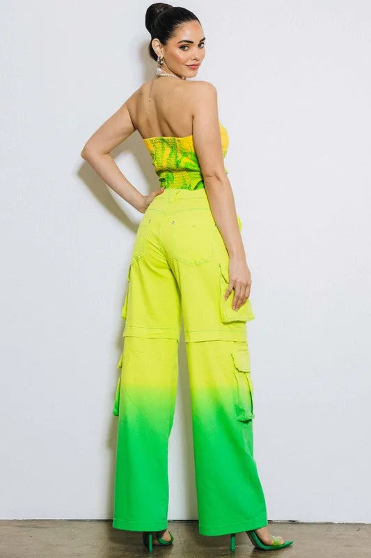 Ombre Mid Rise Cargo Pants