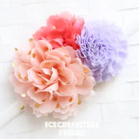Peach Coral Lavender Bouquet Flower Collar Slide On - Bouquet Flowers Collar Accessory