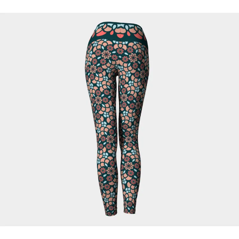 Peach Zinnia Oasis Leggings