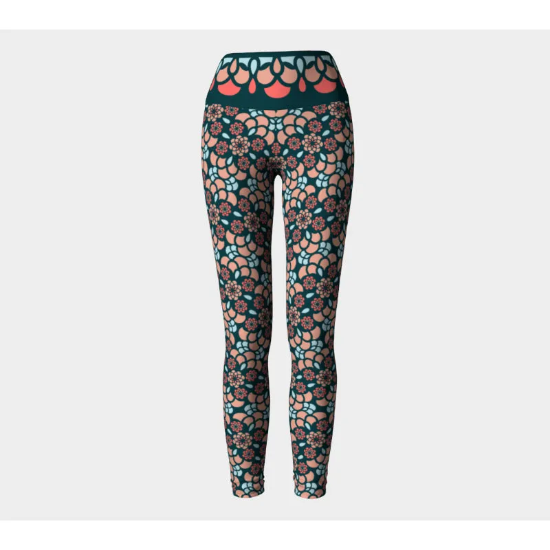 Peach Zinnia Oasis Leggings