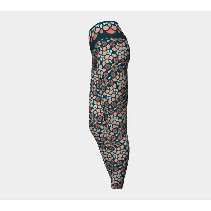 Peach Zinnia Oasis Leggings