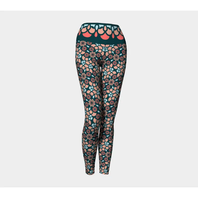 Peach Zinnia Oasis Leggings
