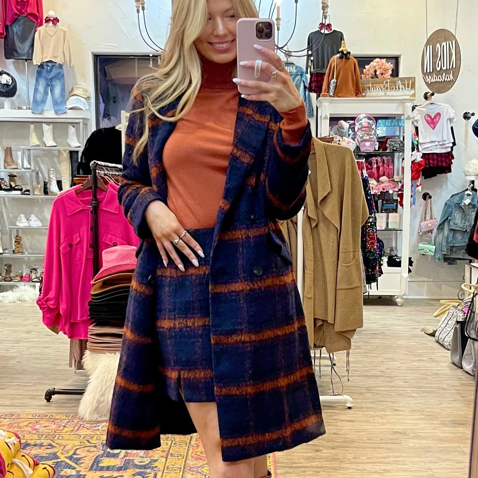Perfection in Navy Plaid Wool Skirt - FINAL SALE