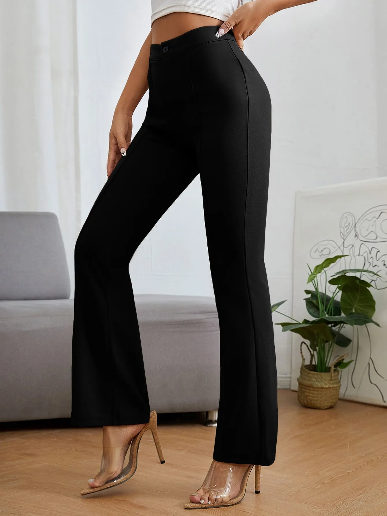 PETITE High Waist Press Crease Pants