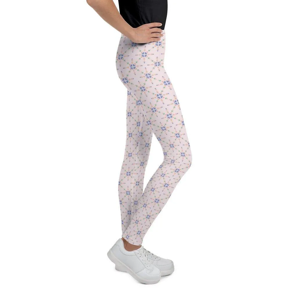 Pink Patterned Youth Leggings
