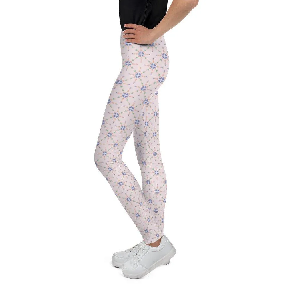 Pink Patterned Youth Leggings