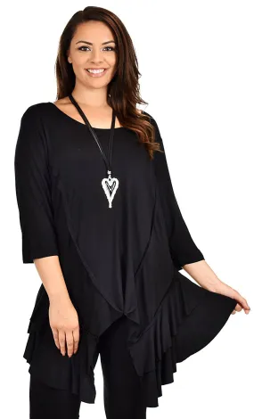 Plus Size Slimming Layered Flared Swing Tunic Dress Top