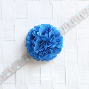 PomPom Aqua Mint Bloom Collar Slide On - Small Flower Collar Accessory