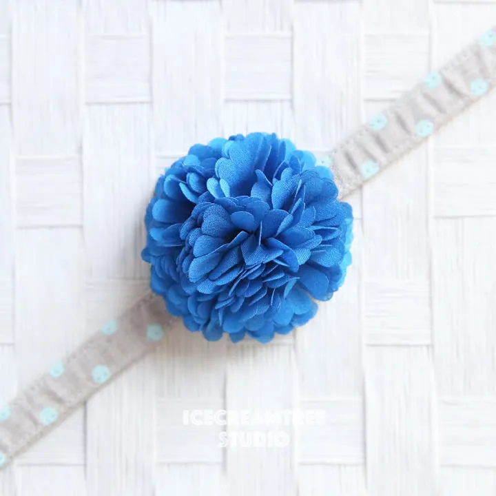 PomPom Aqua Mint Bloom Collar Slide On - Small Flower Collar Accessory