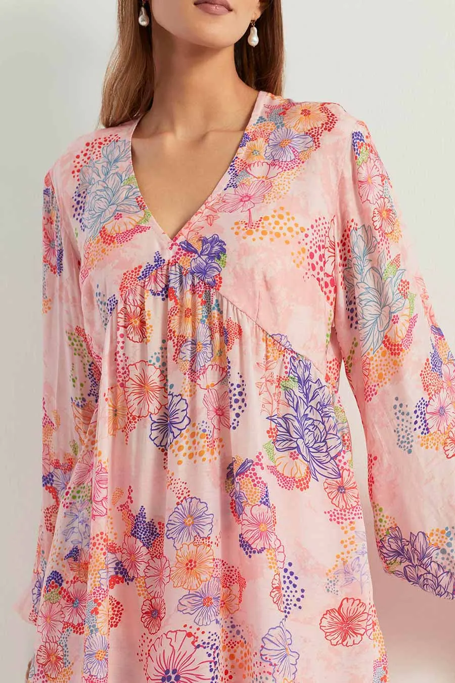 Printed Silk Tunic & Chanderi Pants Co-Ord Set