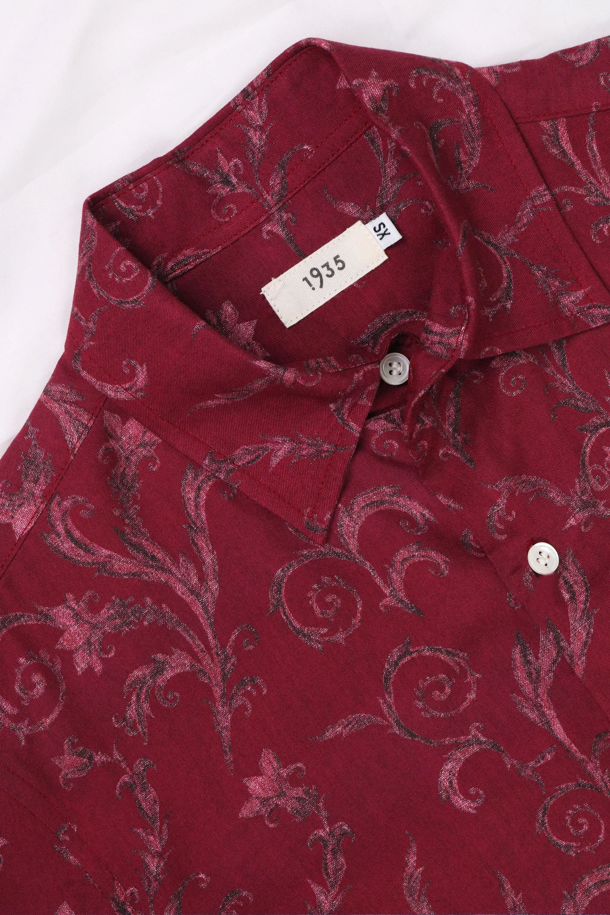 Red Botanical Viscose Short Sleeve Shirt