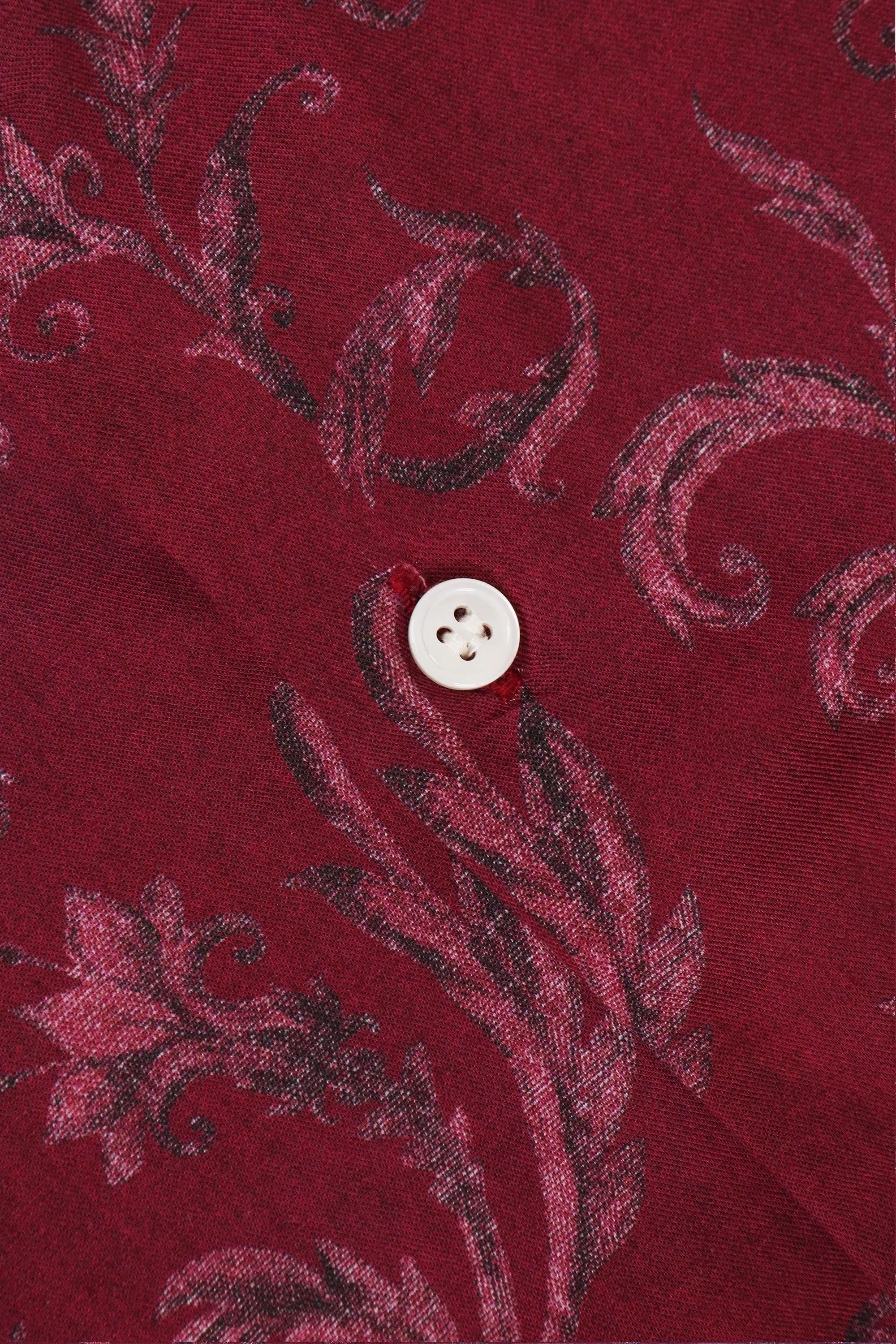 Red Botanical Viscose Short Sleeve Shirt