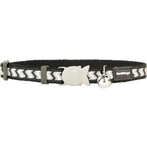 Red Dingo Reflective Ziggy Safety Black Cat Collar