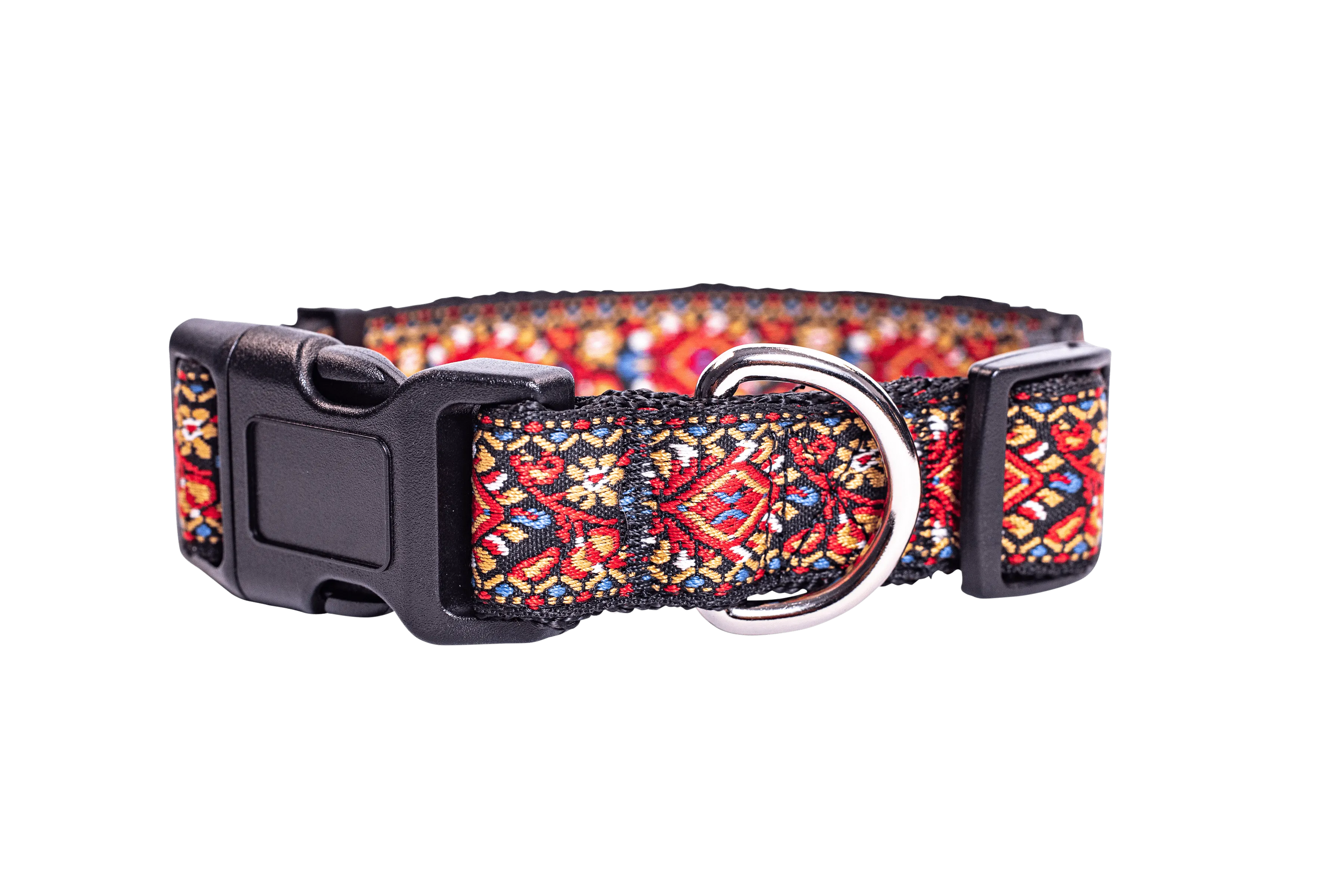Red Vintage Dog Collar - Adjustable Dog Collar | Woven dog collars for large dog and small dog