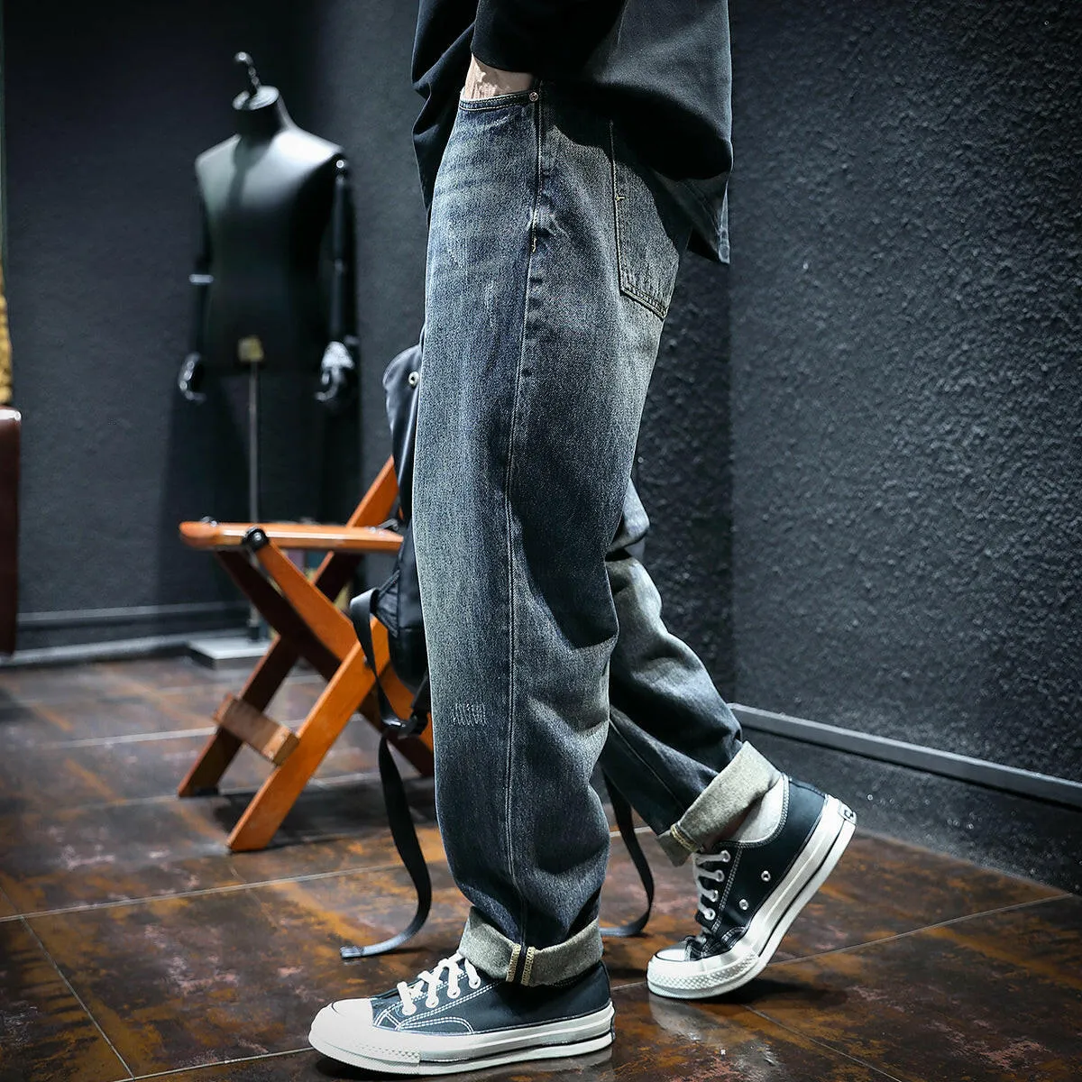 Retro Straight Jeans P0043