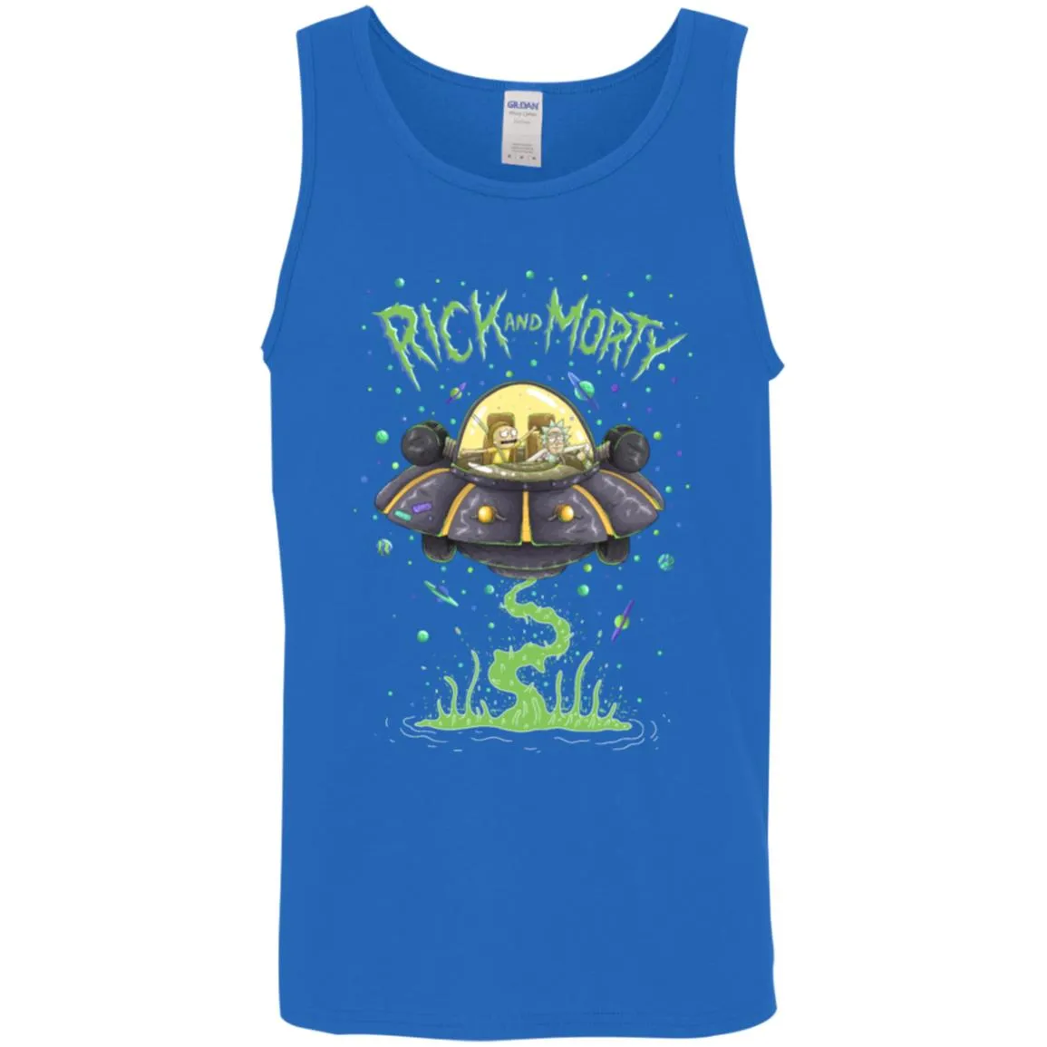 Rick And Morty Spaceship Illustration Men Tank Top