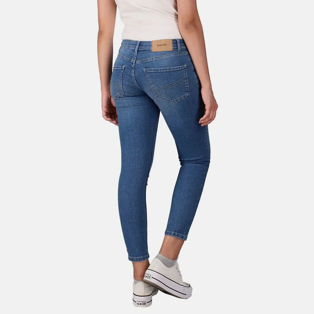 Rivvet Women's Cadiz Mid Rise Skinny Fit Denim