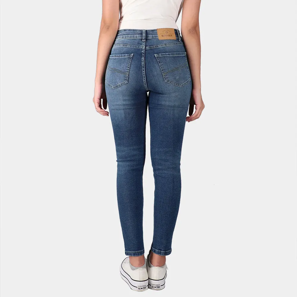 Rivvet Women's Eco Leila Mid Rise Skinny Fit Denim